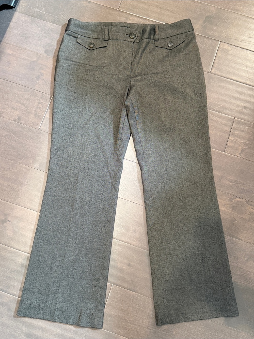 Ann Taylor Boot-Cut Dress Jeans in Charcoal Gray
